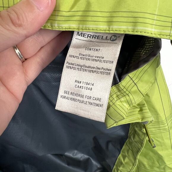 Merrell opti-shell Rain Jacket Windbreaker Lime Green men’s size XXL - Picture 9 of 10